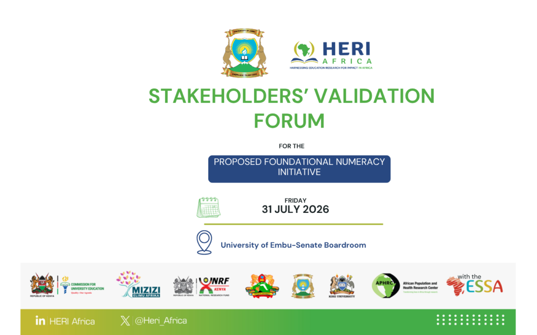 HERI Africa to Convene Education Stakeholders to Validate the Proposed Foundational Numeracy Initiative