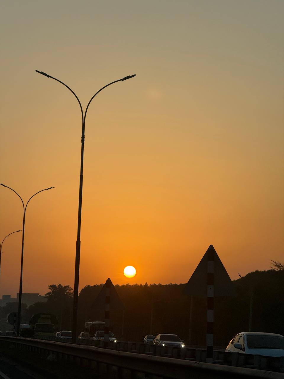 Sunrise on the road from Nairobi